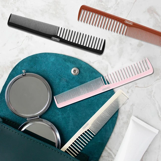 Alt view image 4 of 6 - Combs Set, Classic Hair Comb, Fine and Wide Teeth, For Hairdressing, Grooming, Detangling, Sectioning, Teasing, For Women and Men, 7 Inches, 4 Colors and 8 Pieces