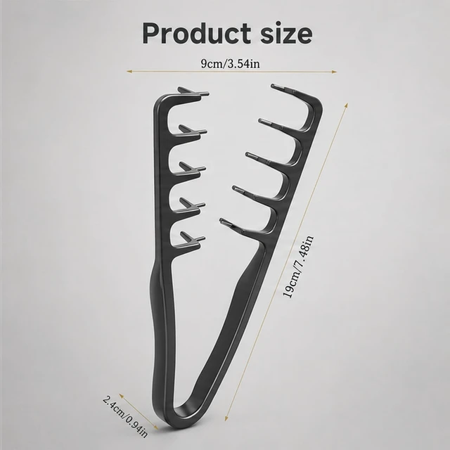 Alt view image 6 of 6 - Texture Comb for Men & Women, Root-Lifting Hair Shaping Tool with Wide Spacing Teeth, Lightweight ABS Grip for Fringe Control and Natural Layer Definition (Black)