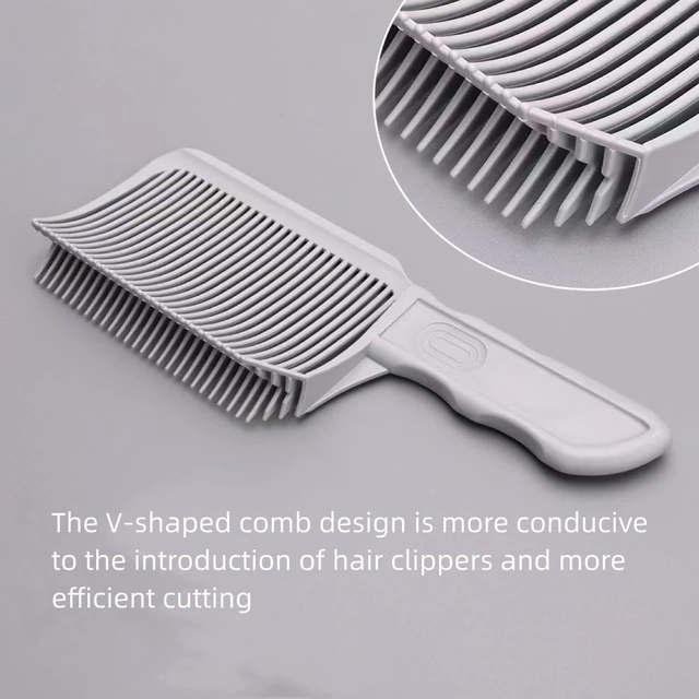 Alt view image 4 of 7 - V-shaped Comb Hair Blending Tool, Blend Friend Fade Comb Professional Hair Cutting Combs Heat Resistant FlatTop Hairs Clipper Cuts Tools for Men Salon Hairdressing, Barber or At Home (Grey 1pc)