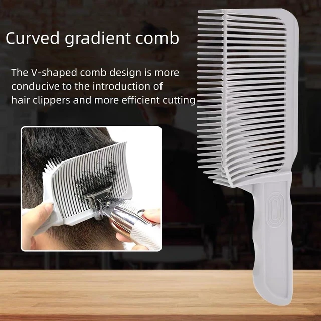 Alt view image 6 of 7 - V-shaped Comb Hair Blending Tool, Blend Friend Fade Comb Professional Hair Cutting Combs Heat Resistant FlatTop Hairs Clipper Cuts Tools for Men Salon Hairdressing, Barber or At Home (Grey 1pc)