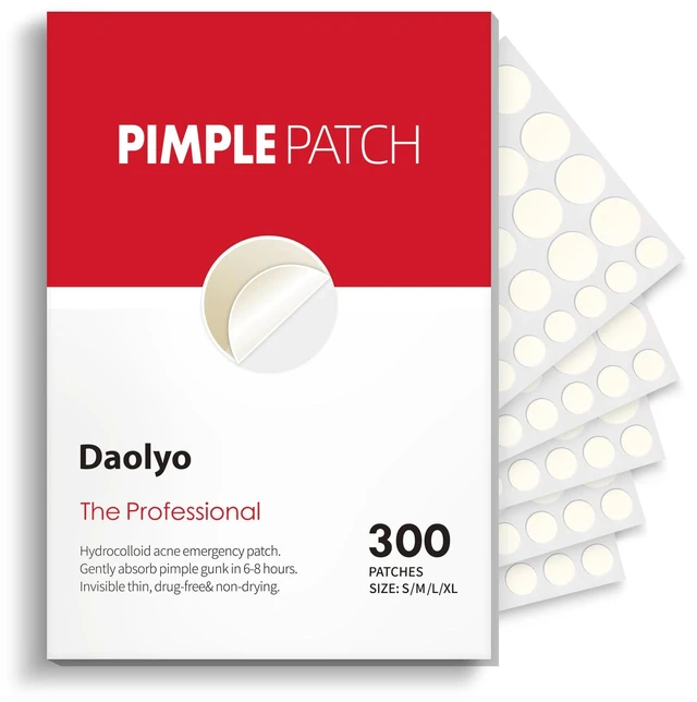 Main image of Pimple Patches for Face, 4 Size 300 Counts Hydrocolloid Acne Patches | Pimple Patches for Covering Zits and Blemishes, Spot Stickers with Salicylic Acid, Tea Tree Oil & Calendula Oil