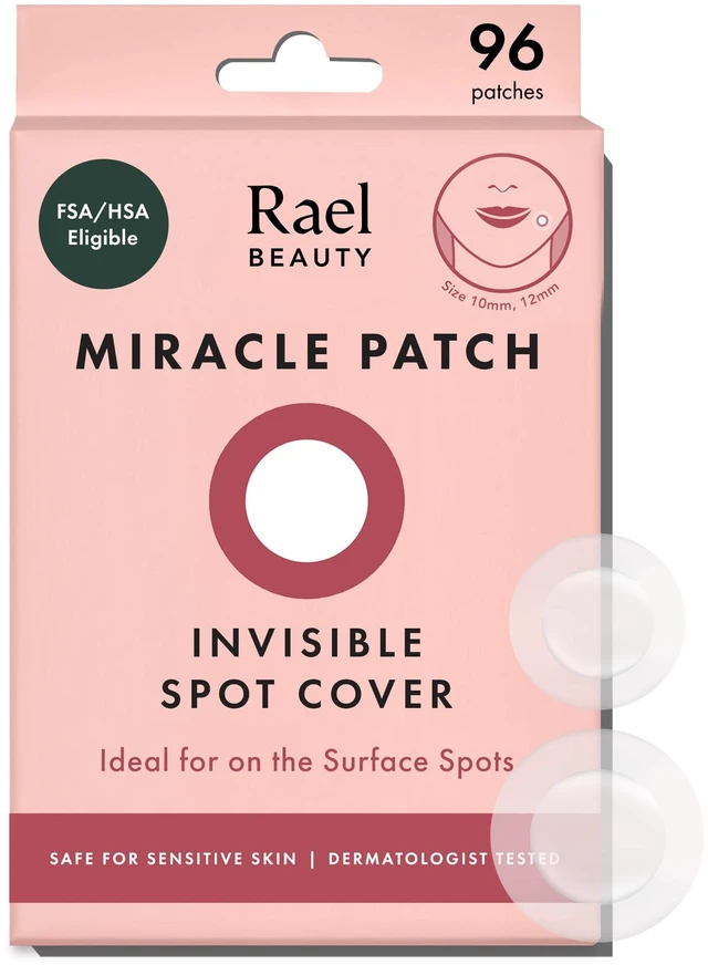 Main image of Miracle Invisible Spot Cover Hydrocolloid Acne Pimple Patches (96 Ct) | Ultra-Thin Patch for Face, Absorbs Fluid From Blemishes, Facial Sticker, Korean Skin Care, Pore Care, 2 Sizes