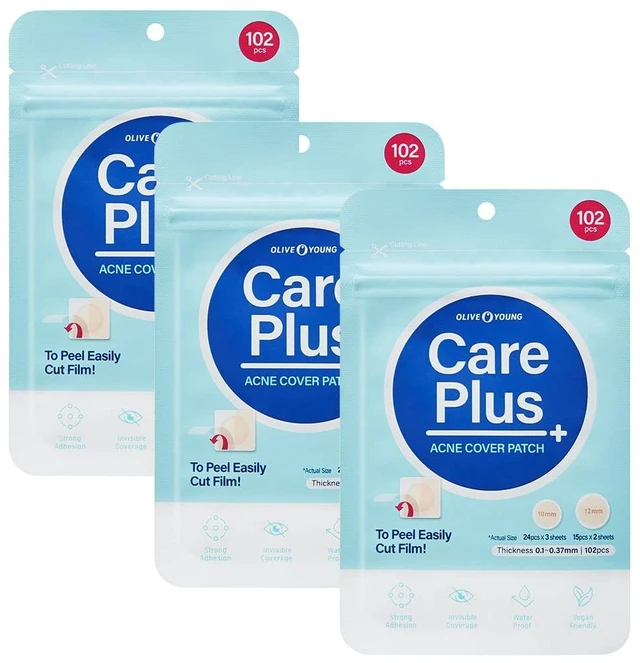 Main image of Care Plus Spot Patch | Hydrocolloid Acne Korean Spot Patch to Cover Zits, Pimples and Blemishes, for Troubled Skin and Face (Hydrocolloid, 306 Count (Pack of 3))