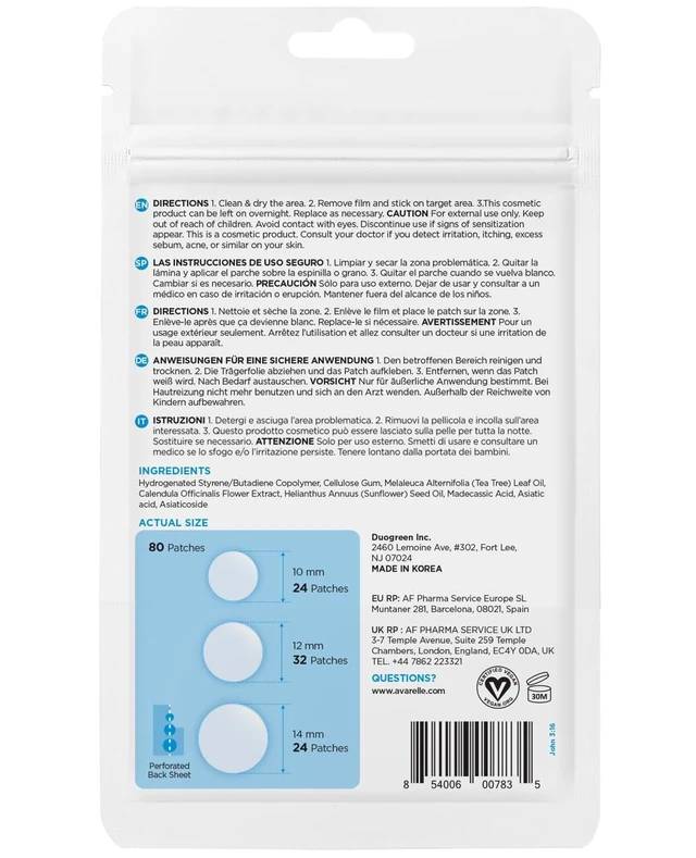 Alt view image 2 of 7 - Original Hydrocolloid Acne Cover Patches Zit Stickers 80 Count | Acne Cover Patches for Face, Zit Stickers, Hydrocolloid Dots, Blemish Patches, Tea Tree, Cica, Calendula, Vegan