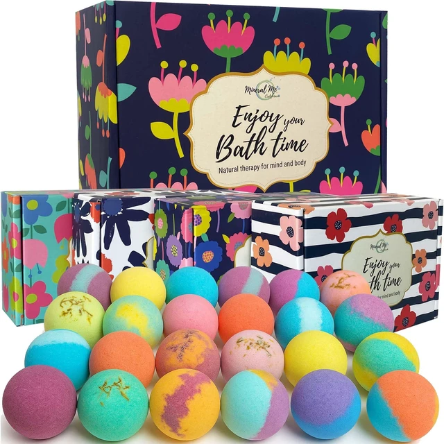 Main image of Bath Bombs for Women Gift Set, 24 Natural & Organic Bath Bombs for Girls | BathBombs w/Essential Oils & Moisturizing Shea Butter, Spa Birthday Gift, Selfcare Gifts, Women, Teen Girls, Bridesmaid Gift