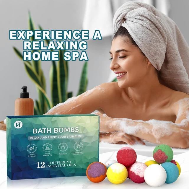 Alt view image 2 of 7 - Bath Bombs Birthday Gifts for Women & Men, 12 Pack Spa Relaxing Self Care | Handmade Natural Organic Bath Bomb with Shea Butter, Halloween Boo Basket Stuffers, Christmas Stocking Stuffers Gifts Set