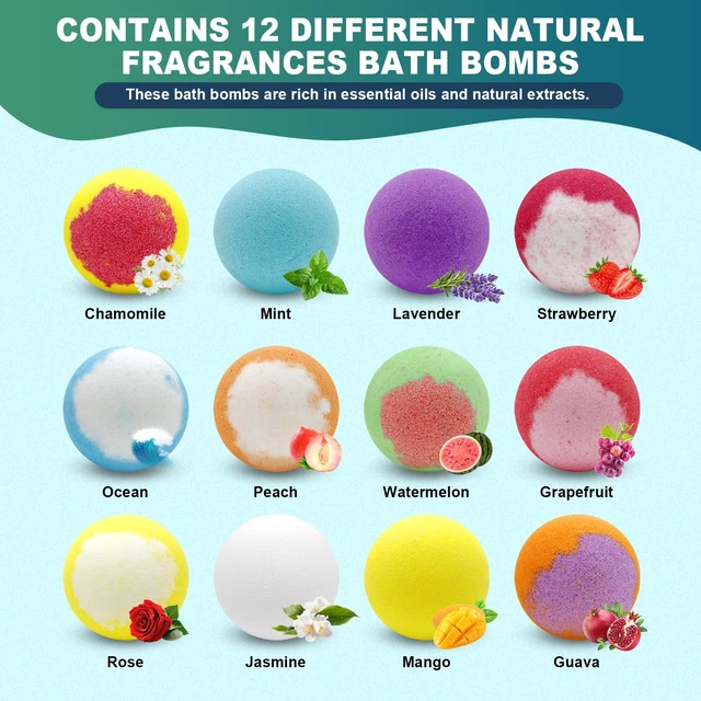 Alt view image 3 of 7 - Bath Bombs Birthday Gifts for Women & Men, 12 Pack Spa Relaxing Self Care | Handmade Natural Organic Bath Bomb with Shea Butter, Halloween Boo Basket Stuffers, Christmas Stocking Stuffers Gifts Set