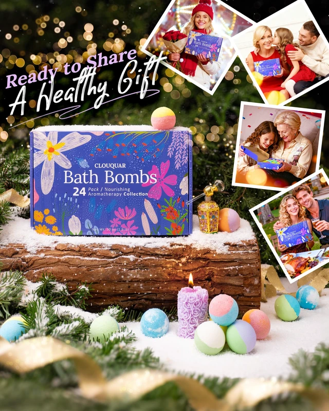 Alt view image 7 of 7 - Hemp Oil Bath Bombs Gift Set for Women, 24 Pack Natural Bubble Bath Spa Kit | Pure Essential Oils, Dry Skin Moisturizing, Refreshing & Relaxing Bath Gift for Birthday, Mothers Day & Valentines Day