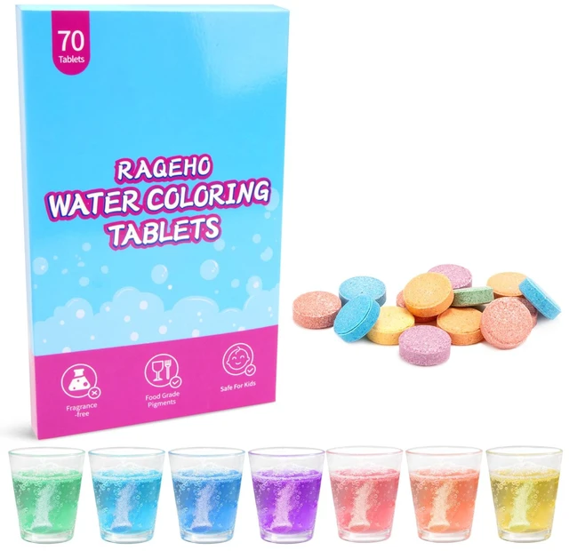 Main image of 70PCS Colorful Bath Tablets - Water Coloring Bath Bomb, Effervescent | Coloring Potion Tablets, Fragrance Free & Non Toxic, Gift for Science Experiments, Christmas, Easter, Bath Accessories