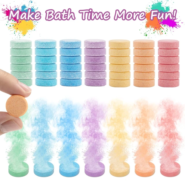 Alt view image 2 of 6 - 70PCS Colorful Bath Tablets - Water Coloring Bath Bomb, Effervescent | Coloring Potion Tablets, Fragrance Free & Non Toxic, Gift for Science Experiments, Christmas, Easter, Bath Accessories
