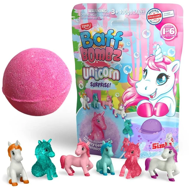 Main image of Kids Large Unicorn Surprise Bath Bomb, 1 of 6 Surprise Unicorn Toys to Collect, One per Baff Bomb, Children's Collectable Bath Toy