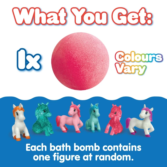 Alt view image 3 of 7 - Kids Large Unicorn Surprise Bath Bomb, 1 of 6 Surprise Unicorn Toys to Collect, One per Baff Bomb, Children's Collectable Bath Toy
