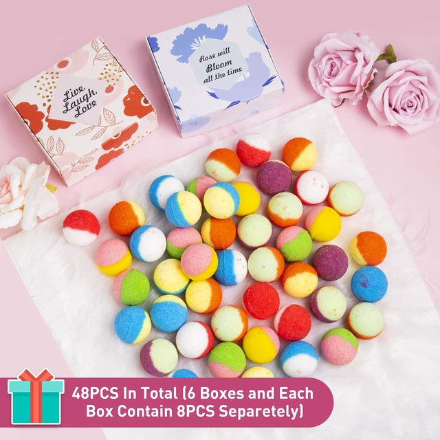 Alt view image 5 of 6 - 48 Natural & Organic Bath Bombs for Women and Kids, Rich in Essential Oils, Relaxation and Stress Relief, BathBombs Gift Set for Mothers Day, Christmas, Valentines Day & Birthday