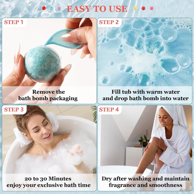 Alt view image 5 of 7 - Bath Bombs for Women Gift Set, 50 Pcs Natural Organic Bubble Bathbombs with 10 Rich Scents, Handmade Bubble Bath Fizzy, for Bubble Bath Spa,Her/Him,Wife,Girlfriend,Mother Present Giving