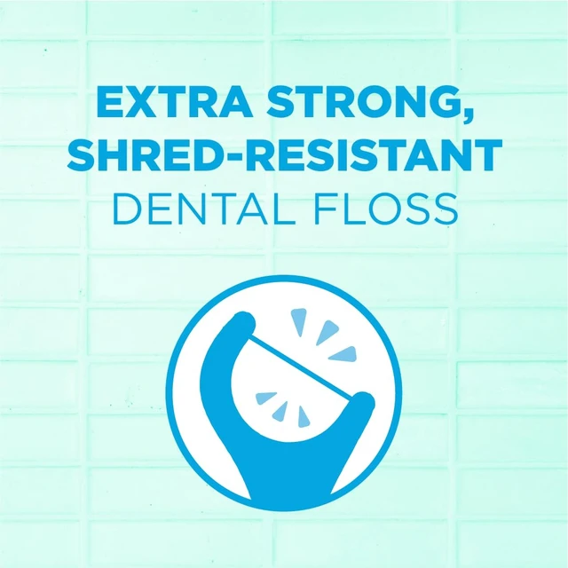 Alt view image 6 of 7 - Advanced Care Dental Floss Picks, Fresh Mint Flavor 150 Count | Vitamin E & fluoride coating, Strong, Shred-resistant floss, Control grip handle, Fine-tip dental pick, Travel-ready