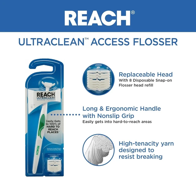 Alt view image 3 of 7 - Ultraclean Access Flosser Starter Bundle | Proper & Durable Oral Care & Hygiene | Effective Plaque Removal, Teeth & Gum Protection, PFAS-Free | Starter Kit + 3pk Mint Refills (28ct.)