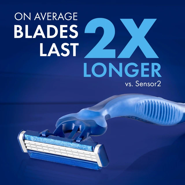 Alt view image 2 of 7 - Sensor3 Comfort Disposable Razors for Men, 8 Count, Lubrastrip Glides Easily Over Your Skin