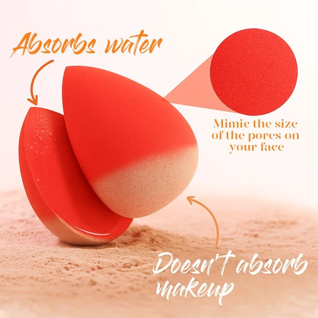 Alt view image 3 of 7 - Makeup Sponge Set, 5 Pack Foundation Beauty Sponges & Soft Blenders | Micro Porous Low Absorption, for Liquid Cream & Powder Application, Latex Free Vegan & Cruelty-Free, Reusable & Durable