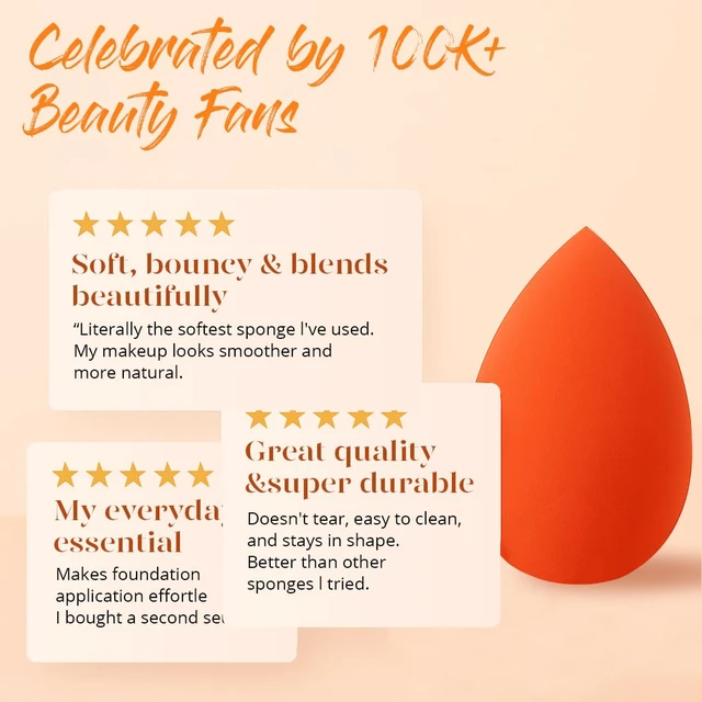 Alt view image 4 of 7 - Makeup Sponge Set, 5 Pack Foundation Beauty Sponges & Soft Blenders | Micro Porous Low Absorption, for Liquid Cream & Powder Application, Latex Free Vegan & Cruelty-Free, Reusable & Durable