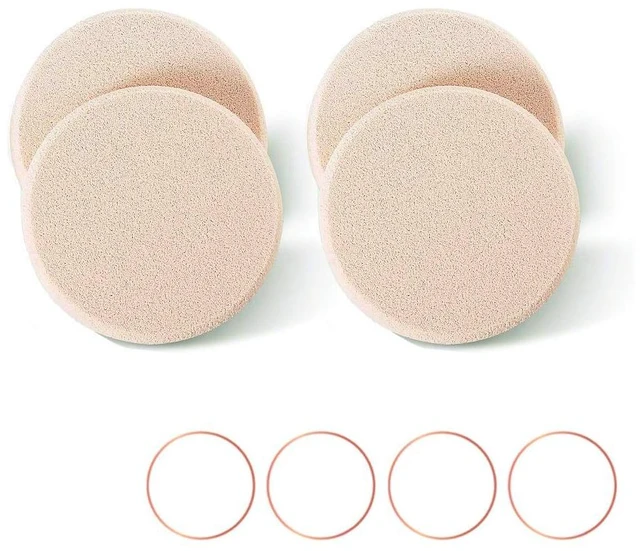 Main image of 4pcs Round Makeup Sponges Supplement, Beauty Face Primer Compact Powder Puff, Blender Sponge Replacement for Cosmetic Flawless Foundation, Sensitive and All Skin Types