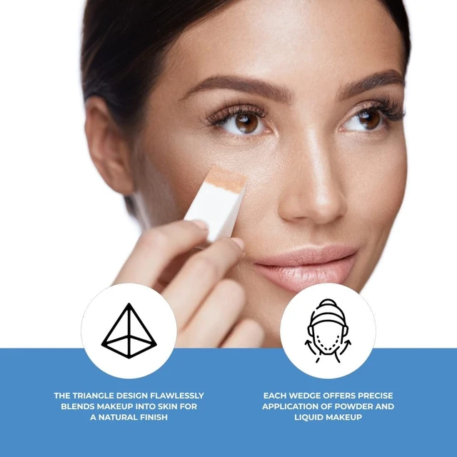 Alt view image 5 of 7 - Beauty Wedges, 100ct, Latex Free Foam Sponges | Foam Makeup Blenders for Precise, Flawless Application and Blending of Powder and Liquid Makeup