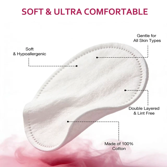 Alt view image 2 of 7 - 600 PCS Cotton Rounds100 Count (Pack of 6)-Soft, Absorbent, Cotton Face Pads for Makeup Removal, Skincare, Skin Care and Gentle Facial Cleansing - Lint Free Stitched Pads
