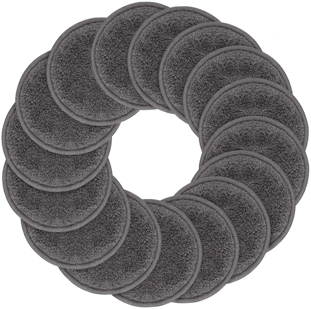 Main image of Reusable Makeup Remover Pads,Round 3.15inch,16 Pack,Darkgrey | Microfiber Face Cleansing Gloves Washable with Laundry Bag and Travel Bag Rounds Toner Pads,Perfet for Face,Eye,Lips
