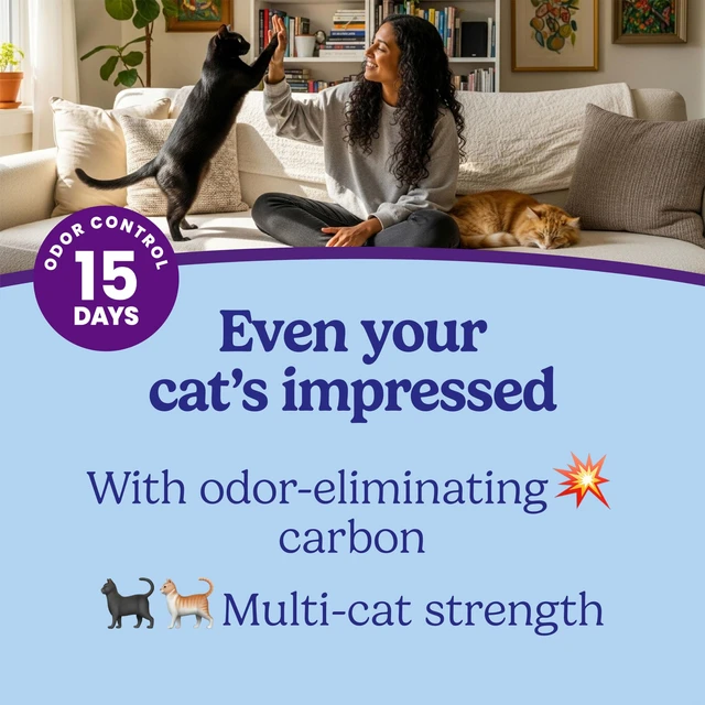 Alt view image 3 of 7 - Odor Shield Multi Cat Clumping Cat Litter, 14 lb. | Febreze Freshness, Odor Shield with Ammonia Block Technology, Low Dust, Compatible with Most Automatic Litter Boxes