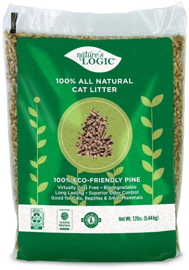 Main image of Pine Pellet Cat Litter - 100% Natural - Unscented, 12 lb | 100% Natural Pine, Dust-free, Biodegradable, Safe for cats, kittens, reptiles & small pets, Highly absorbent, 12 lb bag