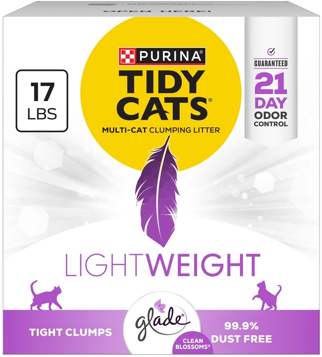 Main image of LightWeight Glade Clean Blossoms Litter, 17 lb | Glade Scented, tight clumping and low-dust formula offers 21-day odor control for multi-cat homes