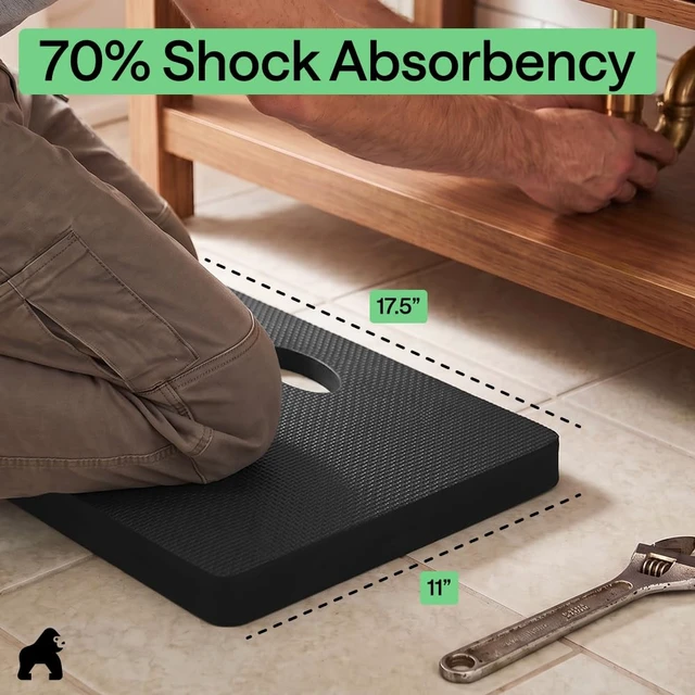 Alt view image 4 of 7 - Extra Thick Foam Kneeling Pad for Gardening, 17.5x11 Black | Supportive Foam, Large Cushion Knee Pads for Gardening and Workouts, Baby Bath Time, Exercise, Dirt and Water Resistant