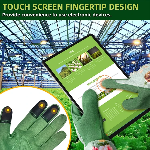 Alt view image 7 of 7 - Gardening Gloves for Women Gift,Yard Work Garden Gloves,Green Medium | Long Garden Gloves for Women,Gardener Gardening Gifts for Women,Outdoor Heavy Working Gloves for Men,Weed,Pruning,Lawn Glove