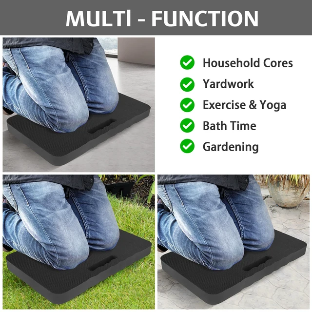 Alt view image 3 of 7 - Extra Thick Kneeling Pad, Soft Foam Kneeling Cushion, Waterproof Gardening Knee Pads, Lightweight Knee Mat for Bathing, Workout Supplies, Exercise Yoga, Garden Work Gifts 17.5 x 11 x 1 in, Black