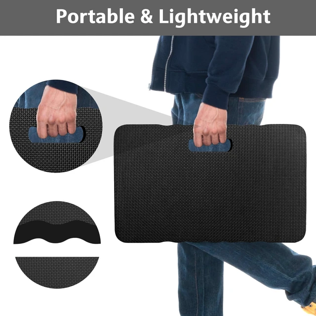 Alt view image 7 of 7 - Extra Thick Kneeling Pad, Soft Foam Kneeling Cushion, Waterproof Gardening Knee Pads, Lightweight Knee Mat for Bathing, Workout Supplies, Exercise Yoga, Garden Work Gifts 17.5 x 11 x 1 in, Black