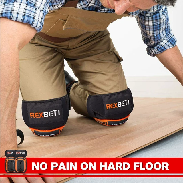 Alt view image 6 of 7 - Knee Pads for Men, Anti-slip Construction Gel Knee Pads for Work | Heavy Duty Cap, Comfort Thick Gel Foam Pad, Stay Put Strong Stretchable Straps, For Construction Gardening Flooring Cleaning