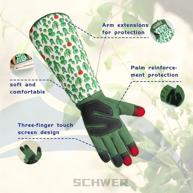 Alt view image 2 of 7 - Gardening Gloves for Women, Reinforced Fingertips & Palm, L010, L | Touchscreen, Forearm Protection, Abrasion Resistant, Breathable, Comfortable, Rose Pruning, Weeding, Gardening Tools, Gifts