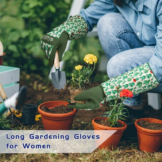 Alt view image 7 of 7 - Gardening Gloves for Women, Reinforced Fingertips & Palm, L010, L | Touchscreen, Forearm Protection, Abrasion Resistant, Breathable, Comfortable, Rose Pruning, Weeding, Gardening Tools, Gifts