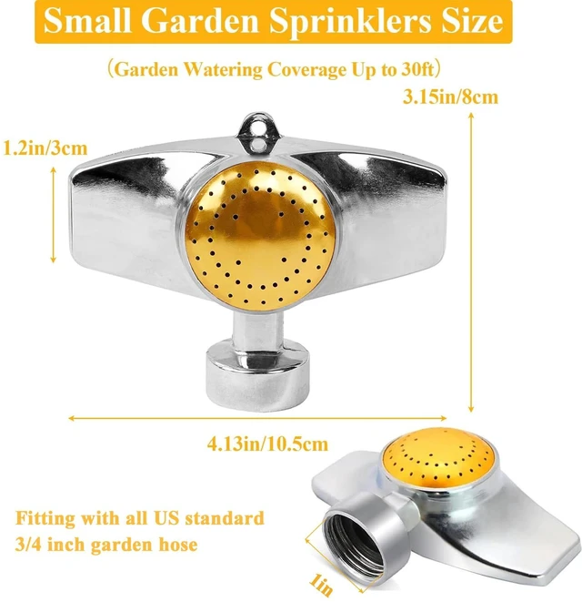 Alt view image 2 of 7 - 360 Degree Metal Spot Sprinkler,Small Sprinkler Garden for Small Areas | Lawn Sprinklers for Yard Circle Pattern with Gentle Water Flow Garden Watering (1, Yellow)