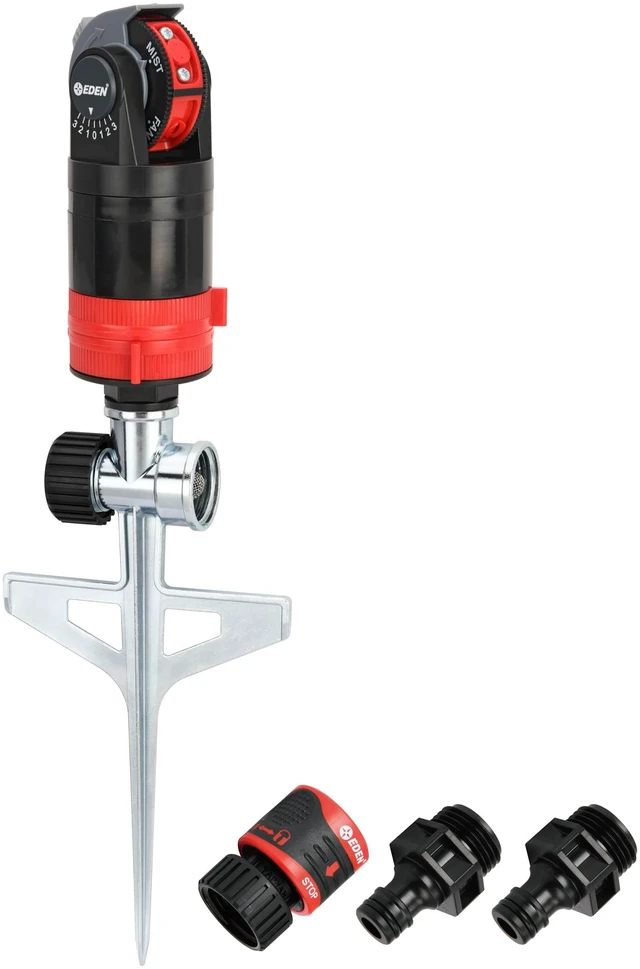 Main image of 94143 Multi-Pattern Sprinkler Plus One-Direction Misting System with Metal Sprike Set; Gear Drive, Heavy Duty, Gardening Watering System, Garden&Lawns, 5 Pattern, Coverage up to 3737sq.ft