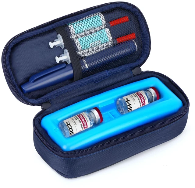 Main image of Insulin Vials Cooler Travel Case - TSA Approved peptide case | Diabetic Med Vial Cooling Bag , Protective Ice Brick, Refrigerated Diabetes Supplies Organizer, Small Bottle Carrying Storage