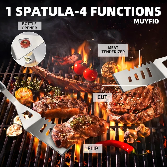 Alt view image 2 of 7 - 11Pcs Stainless Steel BBQ Grilling Accessories Set, Dad Gifts for Men Christmas Grilling Gifts,Portable Practical Grill Tools Utensils Kit with Storage Bag for Outdoor Grill Camping Backyard