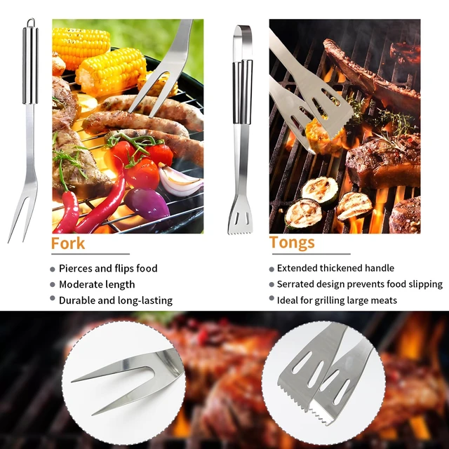 Alt view image 3 of 7 - 11Pcs Stainless Steel BBQ Grilling Accessories Set, Dad Gifts for Men Christmas Grilling Gifts,Portable Practical Grill Tools Utensils Kit with Storage Bag for Outdoor Grill Camping Backyard