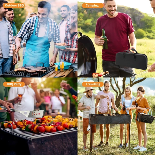 Alt view image 7 of 7 - 11Pcs Stainless Steel BBQ Grilling Accessories Set, Dad Gifts for Men Christmas Grilling Gifts,Portable Practical Grill Tools Utensils Kit with Storage Bag for Outdoor Grill Camping Backyard