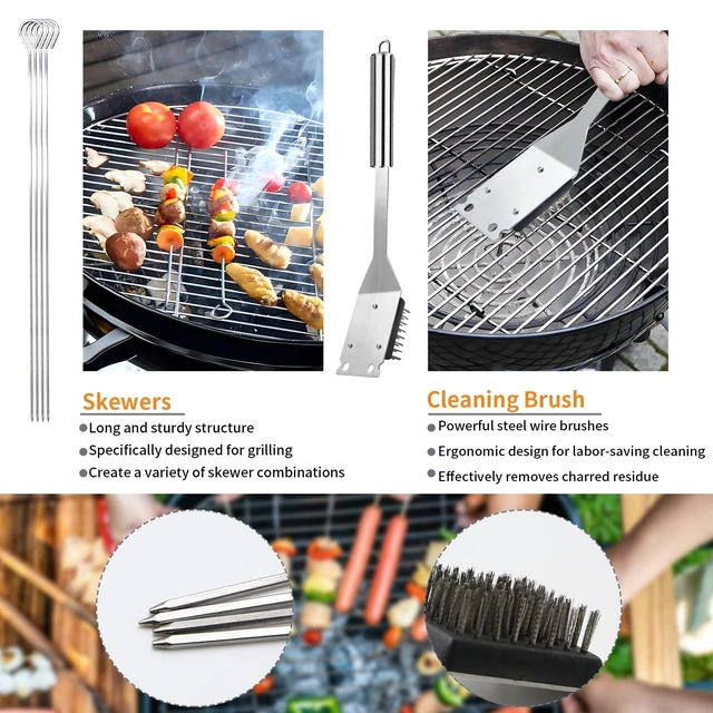 Alt view image 5 of 7 - 11Pcs Stainless Steel BBQ Grilling Accessories Set, Dad Gifts for Men Christmas Grilling Gifts,Portable Practical Grill Tools Utensils Kit with Storage Bag for Outdoor Grill Camping Backyard