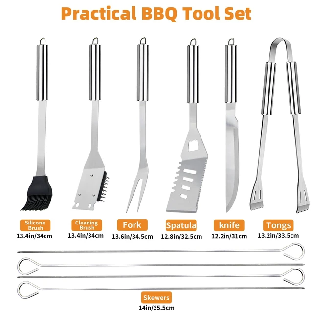Alt view image 6 of 7 - 11Pcs Stainless Steel BBQ Grilling Accessories Set, Dad Gifts for Men Christmas Grilling Gifts,Portable Practical Grill Tools Utensils Kit with Storage Bag for Outdoor Grill Camping Backyard