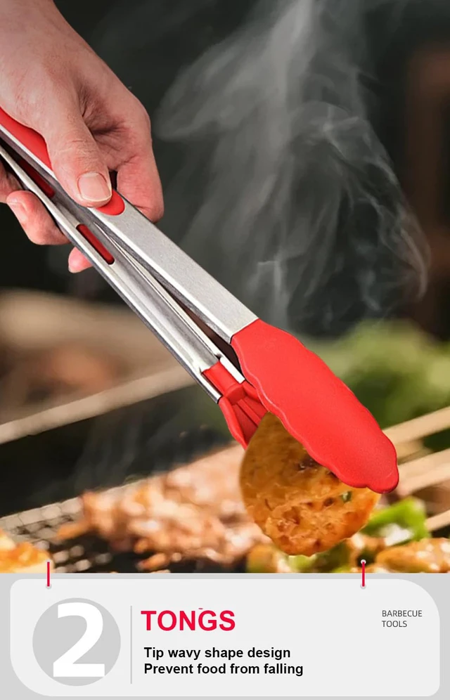 Alt view image 3 of 7 - BBQ Grill Tool Set BBQ Accessories, Stainless Steel Grill Tools Grilling Accessories Grill Set Barbecue Grill Accessories for Outdoor Grill, Grill Utensils Grilling Tools Grilling Gifts for Men