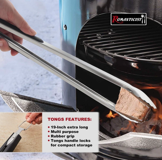 Alt view image 5 of 6 - 4pc Heavy Duty Grill Accessories for Top Chef - Professional Grill Tools Set & Basic BBQ Tools for Backyard Restaurant Outdoor Kitchen - Deluxe Grill Gift for Dad on Fathers Day Christmas
