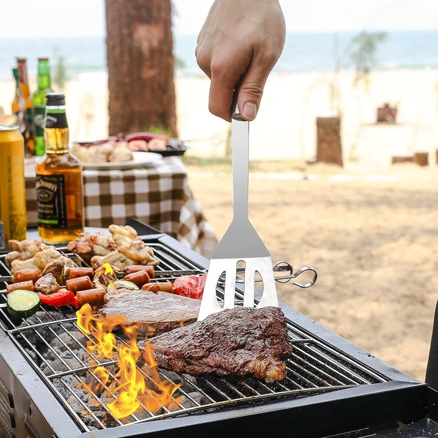Alt view image 5 of 7 - BBQ Grill Tool Set BBQ Accessories, Stainless Steel Grill Tools Grilling Accessories Grill Set Barbecue Grill Accessories for Outdoor Grill, Grill Utensils Grilling Tools Grilling Gifts for Men (3PCS)