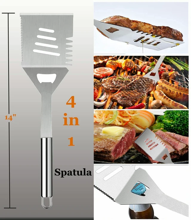 Alt view image 4 of 7 - Grilling Accessories,BBQ Grill Sets for Outdoor,Grill Tool Set,Grill Kit for Camping,Backyard,BBQ Accessories with Apron,BBQ Gifts for Men,Grilling Gifts for Men