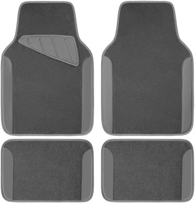 Main image of Waterproof Universal Fit Car Floor Mats, Car Mats Fit for SUV,Vans,sedans, Trucks,Set of 4pcs Car Carpet with Driver Heel Pad (All Gray)